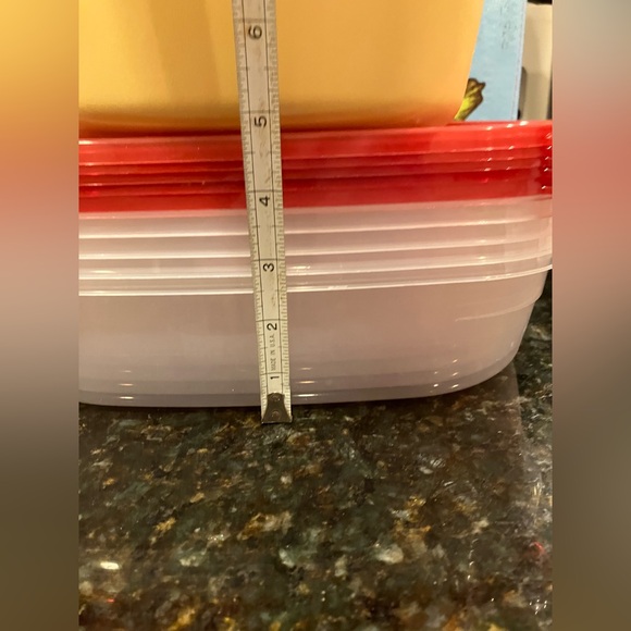 Tupperware Cream Gold with Red Container 9 pc Storage Set - Picture 9 of 16